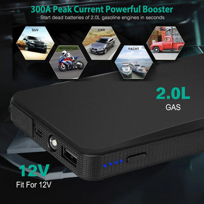 Power Up Your Journey: 12V Car Jumper Starter with 400A Peak and 20000mAh Battery - Portable Power Bank & Emergency LED Flashlight