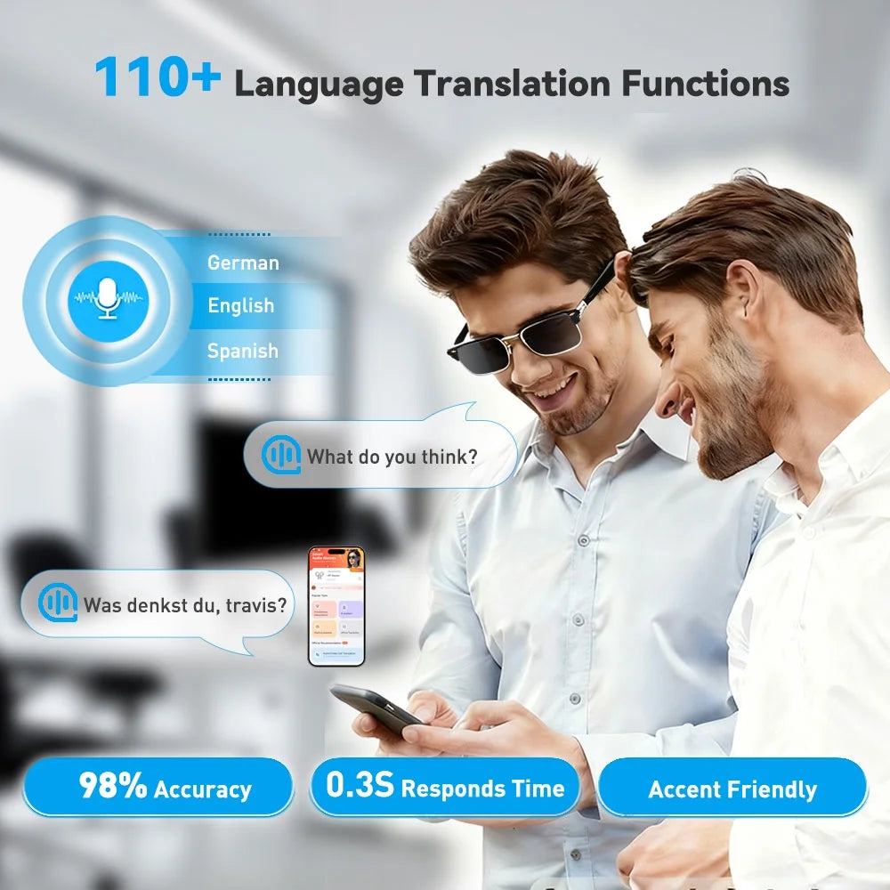 Revolutionary AI Smart Glasses - Bluetooth Enabled, Polarized Sunglasses with Touch Control & Voice Assistant for Ultimate Outdoor Experience