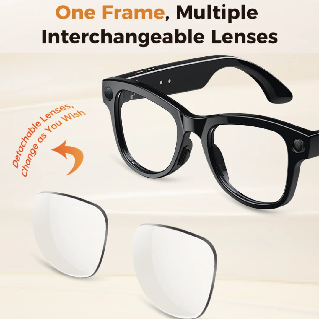  Darkview™  AI Smart Glasses 8MP HD Camera Lenses 8-Hour Battery Life Built-In Voice Assistant Supports Noise-Canceling Calls & Music Playback Dual Microphone Noise Reduction AI Smart Translation Sunglasses