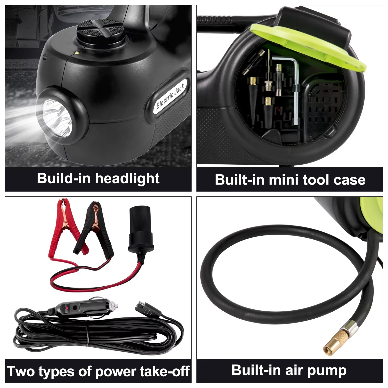 Power Up Your Roadside Repairs with the Succebuy 5T 12V Electric Car Jack Kit: Impact Wrench, LED Light & Portable Hydraulic Solution for Quick Tire Lifting