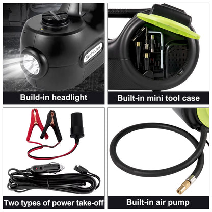 Power Up Your Roadside Repairs with the Succebuy 5T 12V Electric Car Jack Kit: Impact Wrench, LED Light & Portable Hydraulic Solution for Quick Tire Lifting