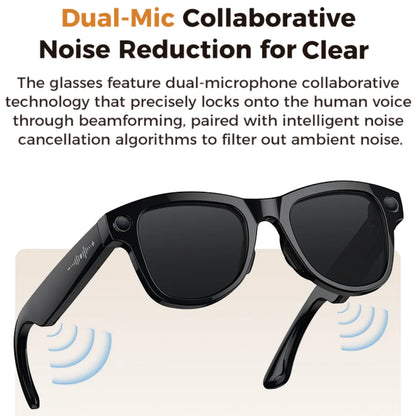  Darkview™  AI Smart Glasses 8MP HD Camera Lenses 8-Hour Battery Life Built-In Voice Assistant Supports Noise-Canceling Calls & Music Playback Dual Microphone Noise Reduction AI Smart Translation Sunglasses
