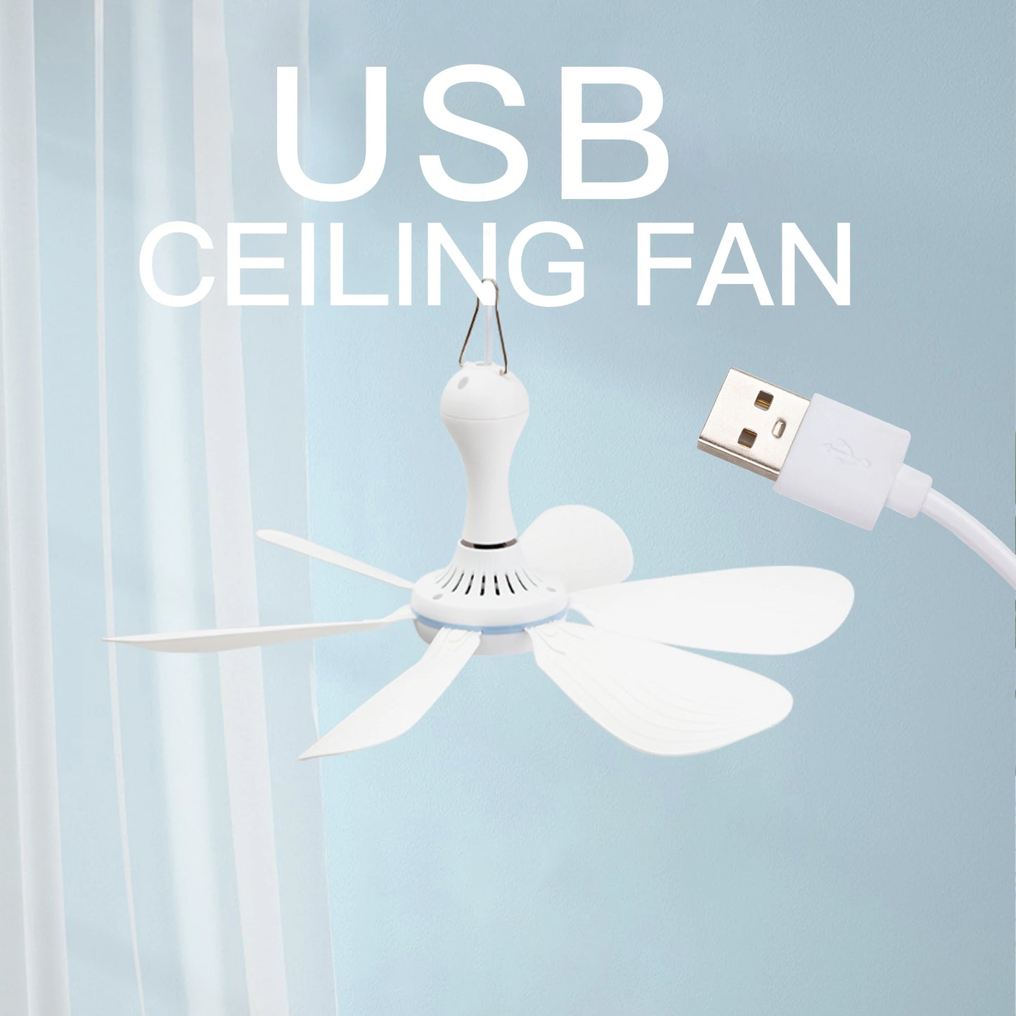 Experience Ultimate Comfort with Our Silent 6 Leaves USB Ceiling Canopy Fan – Perfect for Camping, Dorms, and More!