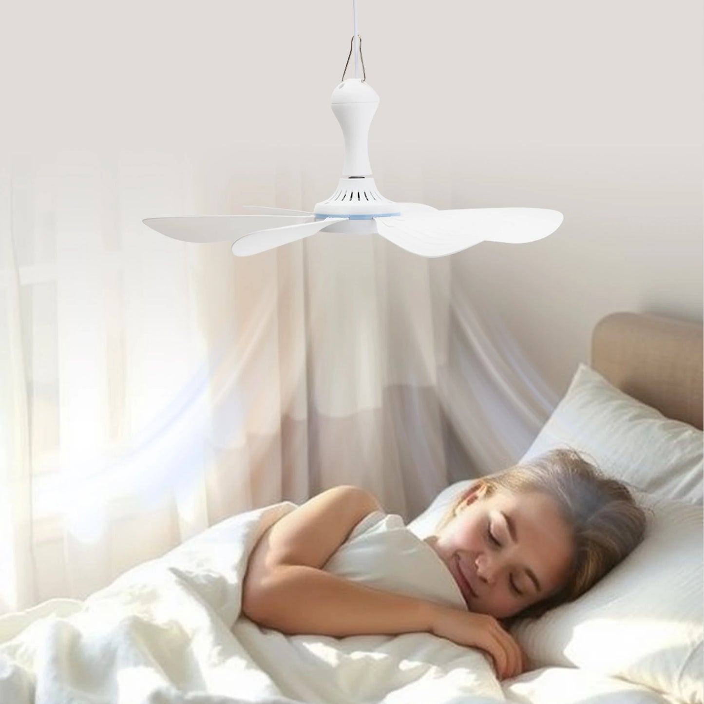 Experience Ultimate Comfort with Our Silent 6 Leaves USB Ceiling Canopy Fan – Perfect for Camping, Dorms, and More!